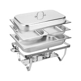 NNEDSZ GOMINIMO 9L Chafing Dish Stainless Steel Food Buffet Warmer Pan (2x4.5L Dual Trays)