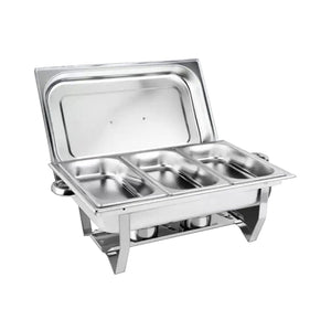 NNEDSZ GOMINIMO 9L Chafing Dish Multifunctional Stainless Steel Food Buffet Warmer Pan (3x3L Triple Trays)