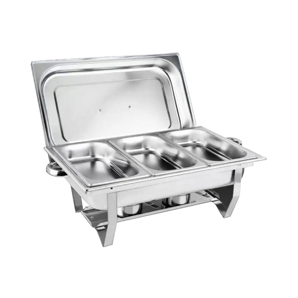 NNEDSZ GOMINIMO 9L Chafing Dish Multifunctional Stainless Steel Food Buffet Warmer Pan (3x3L Triple Trays)