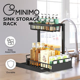 NNEDSZ 2 Tier Multi-purpose Under Sink Storage Rack (Black)