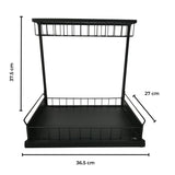 NNEDSZ 2 Tier Multi-purpose Under Sink Storage Rack (Black)