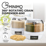 NNEDSZ 6 in 1 Rotating 360? Grain Dispenser with Lid (White)