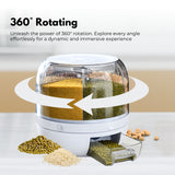 NNEDSZ 6 in 1 Rotating 360? Grain Dispenser with Lid (White)