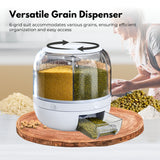 NNEDSZ 6 in 1 Rotating 360? Grain Dispenser with Lid (White)