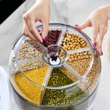 NNEDSZ 6 in 1 Rotating 360? Grain Dispenser with Lid (White)