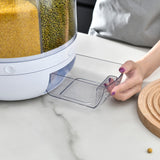 NNEDSZ 6 in 1 Rotating 360? Grain Dispenser with Lid (White)