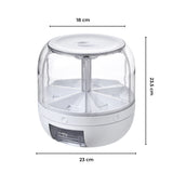 NNEDSZ 6 in 1 Rotating 360? Grain Dispenser with Lid (White)
