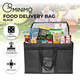 NNEDSZ 80L Large Insulated Food Delivery Bag with Zipper Closure (Black)