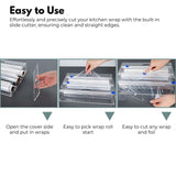 NNEDSZ 3 in 1 Acrylic Wrap Dispenser with Cutter and Labels Clear