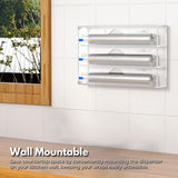 NNEDSZ 3 in 1 Acrylic Wrap Dispenser with Cutter and Labels Clear