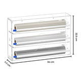 NNEDSZ 3 in 1 Acrylic Wrap Dispenser with Cutter and Labels Clear