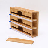 NNEDSZ 3 in 1 Bamboo Wrap Dispenser with Cutter