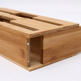 NNEDSZ 3 in 1 Bamboo Wrap Dispenser with Cutter
