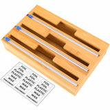 NNEDSZ 3 in 1 Bamboo Wrap Dispenser with Cutter