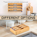 NNEDSZ 3 in 1 Bamboo Wrap Dispenser with Cutter
