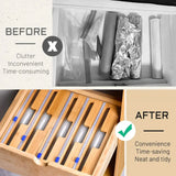 NNEDSZ 3 in 1 Bamboo Wrap Dispenser with Cutter