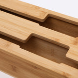 NNEDSZ 3 in 1 Bamboo Wrap Dispenser with Cutter