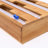 NNEDSZ 3 in 1 Bamboo Wrap Dispenser with Cutter