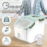 NNEDSZ Multipurpose Food Storage Container with Lids and Cup for Pet Food or Rice Grains (Green)