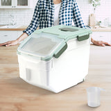 NNEDSZ Multipurpose Food Storage Container with Lids and Cup for Pet Food or Rice Grains (Green)