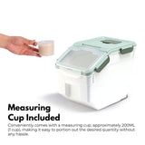 NNEDSZ Multipurpose Food Storage Container with Lids and Cup for Pet Food or Rice Grains (Green)