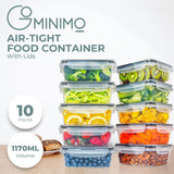 NNEDSZ 10 Pack Rectangular Airtight Food Storage Container Set (Transparent and Black)