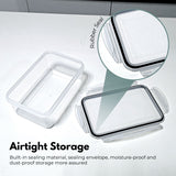 NNEDSZ 10 Pack Rectangular Airtight Food Storage Container Set (Transparent and Black)