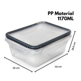 NNEDSZ 10 Pack Rectangular Airtight Food Storage Container Set (Transparent and Black)