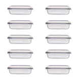 NNEDSZ 10 Pack Rectangular Airtight Food Storage Container Set (Transparent and Black)