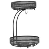 NNEDSZ GOMINIMO Detachable 2 Tier Countertop Fruit Basket Bowl with Banana Hook (Black) GO-FB-100-JTM