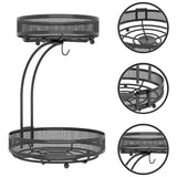 NNEDSZ GOMINIMO Detachable 2 Tier Countertop Fruit Basket Bowl with Banana Hook (Black) GO-FB-100-JTM