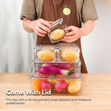 NNEDSZ 10 Pack Clear Stackable Fridge Organiser Bins with Lids (Transparent)
