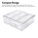 NNEDSZ 10 Pack Clear Stackable Fridge Organiser Bins with Lids (Transparent)