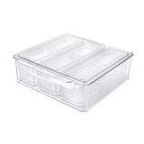 NNEDSZ 10 Pack Clear Stackable Fridge Organiser Bins with Lids (Transparent)