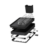 NNEDSZ Expandable Dish Drying Rack with Removable Cutlery Drainer and Utensils Holder (Black)