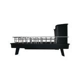 NNEDSZ Expandable Dish Drying Rack with Removable Cutlery Drainer and Utensils Holder (Black)