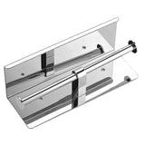 NNEDSZ 304 Stainless Steel Double Toilet Paper Roll Holder with Phone Shelf (Silver)