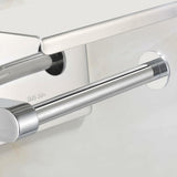 NNEDSZ 304 Stainless Steel Double Toilet Paper Roll Holder with Phone Shelf (Silver)