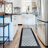 NNEDSZ 2 PCS Washable Non Slip Absorbent Kitchen Floor Mat (44x80+44x120cm, Black Lucky Clover)