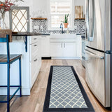NNEDSZ 2 PCS Washable Non Slip Absorbent Kitchen Floor Mat (44x80+44x150cm, Black Lucky Clover)