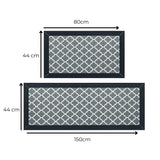 NNEDSZ 2 PCS Washable Non Slip Absorbent Kitchen Floor Mat (44x80+44x150cm, Black Lucky Clover)