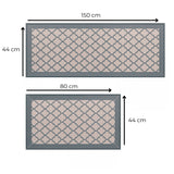 NNEDSZ 2 PCS Washable Non Slip Absorbent Kitchen Floor Mat (44x80+44x150cm, Grey Lucky Clover)