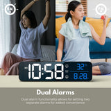 NNEDSZ Digital Clock Mirrored Black -