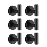 NNEDSZ GOMINIMO T-hook Stainless Steel Wall Hook 6pcs (Black)