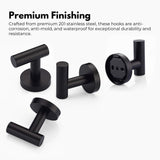 NNEDSZ GOMINIMO T-hook Stainless Steel Wall Hook 6pcs (Black)