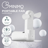 NNEDSZ GOMINIMO USB Rechargeable Portable Handheld Fan with 3 Speed(White)