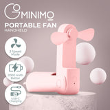 NNEDSZ GOMINIMO USB Rechargeable Portable Handheld Fan with 3 Speed(Pink)