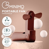 NNEDSZ USB Rechargeable Portable Handheld Fan with 3 Speed(Brown)