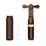 NNEDSZ USB Rechargeable Portable Handheld Fan with 3 Speed(Brown)