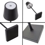 NNEDSZ Rechargeable Cordless Table Lamp with Stepless Dimming Brightness (Black)